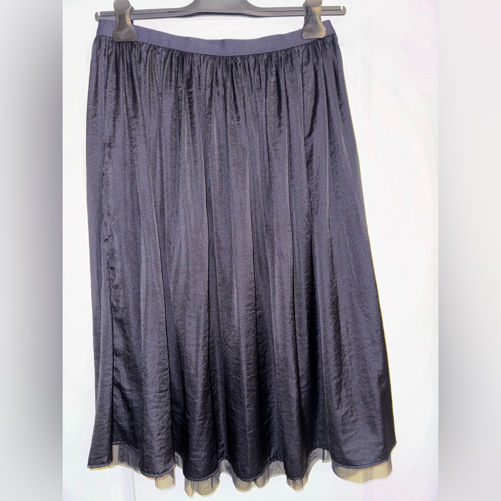 Reversible Tulle and Satin Mid Length Skirt